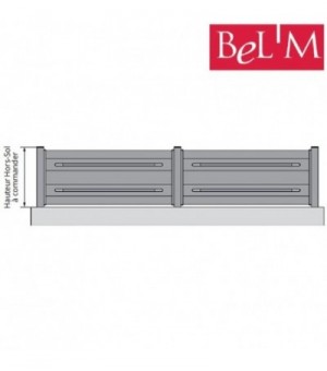  Clôture design en aluminium sur mesure by BEL'M avec embouts gris décoratifs